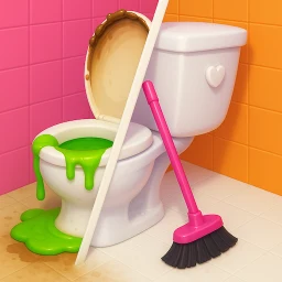 Icono de juego de limpieza de la casa